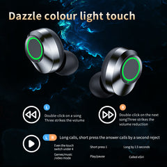 YD03 TWS Wireless Bluetooth-Compatible Headset – In-Ear, Large Screen, Smart Digital Display, Breathing Light