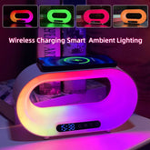 Smart Multi-Function 3 in 1 LED Night Light – RGB Desk Lamp, Wireless Charger & Alarm Clock with APP Control