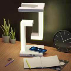 Creative Floating Balance Lamp – Smartphone Wireless Charging Suspension Table Lamp for Home Bedroom