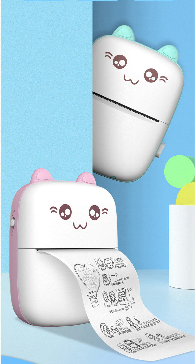 Portable Mini Bluetooth WiFi Printer – Mobile Phone Photo, Title, Note, Hot Print Pocket Student Error Label Printer (New Wrong Printer)