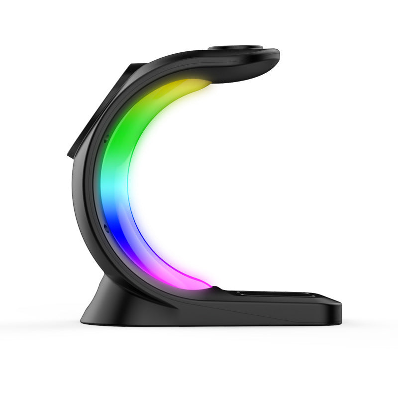 4 in 1 Magnetic Wireless Charger Fast Charging Station for iPhone, Watch & AirPods Pro with Atmosphere Light