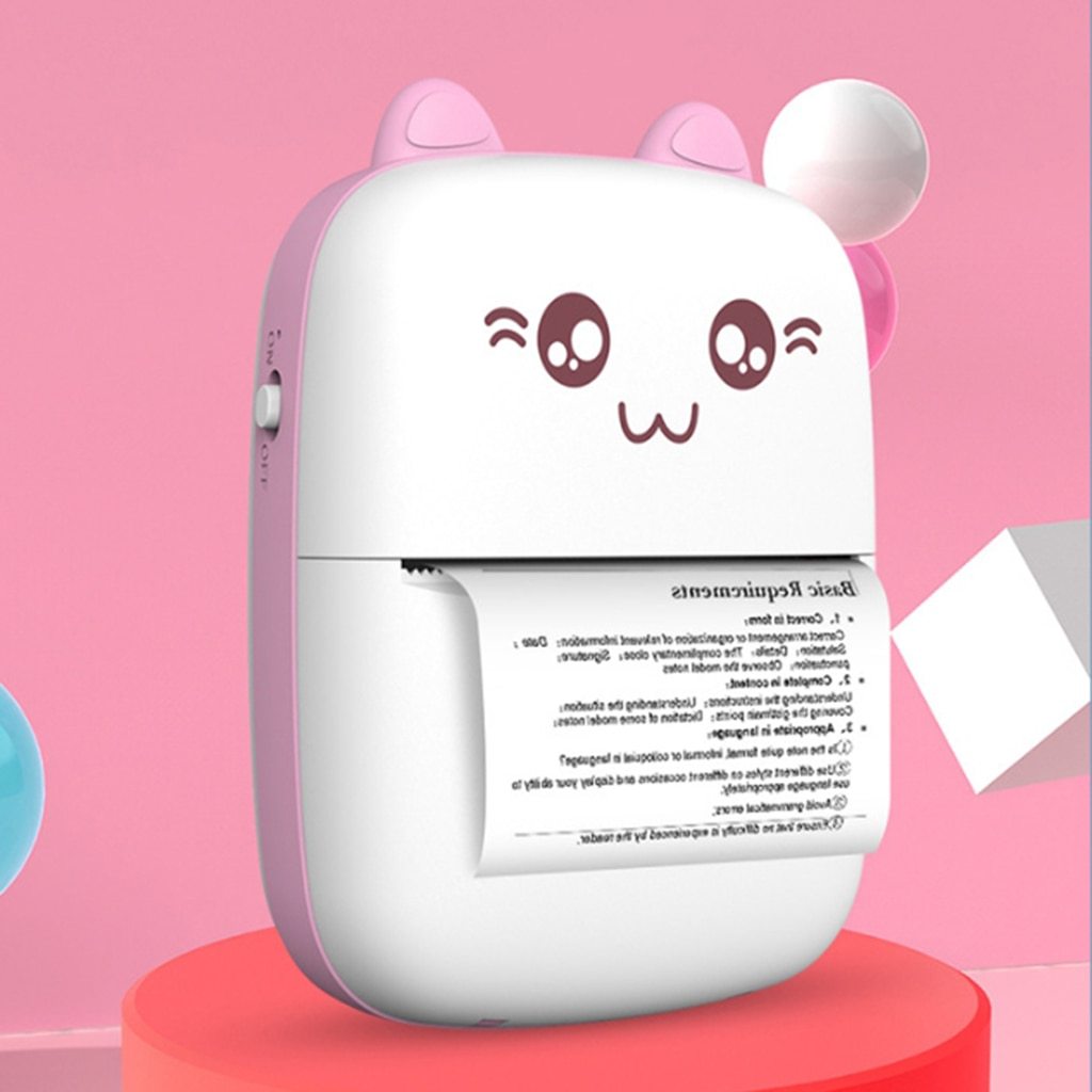 Portable Mini Bluetooth WiFi Printer – Mobile Phone Photo, Title, Note, Hot Print Pocket Student Error Label Printer (New Wrong Printer)