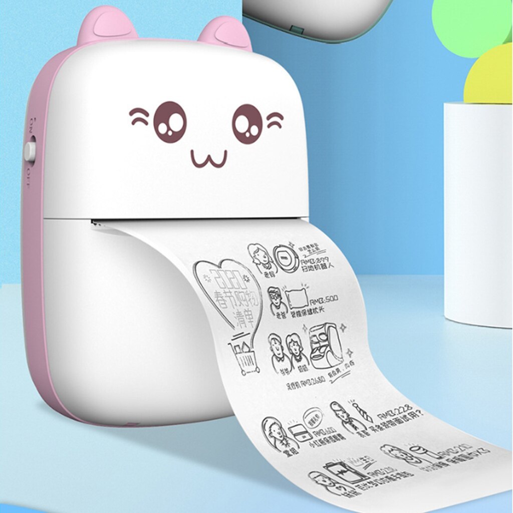 Portable Mini Bluetooth WiFi Printer – Mobile Phone Photo, Title, Note, Hot Print Pocket Student Error Label Printer (New Wrong Printer)