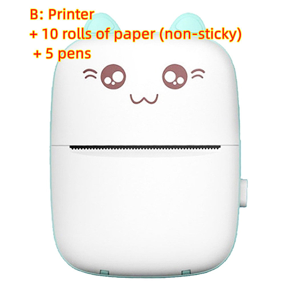 Portable Mini Bluetooth WiFi Printer – Mobile Phone Photo, Title, Note, Hot Print Pocket Student Error Label Printer (New Wrong Printer)