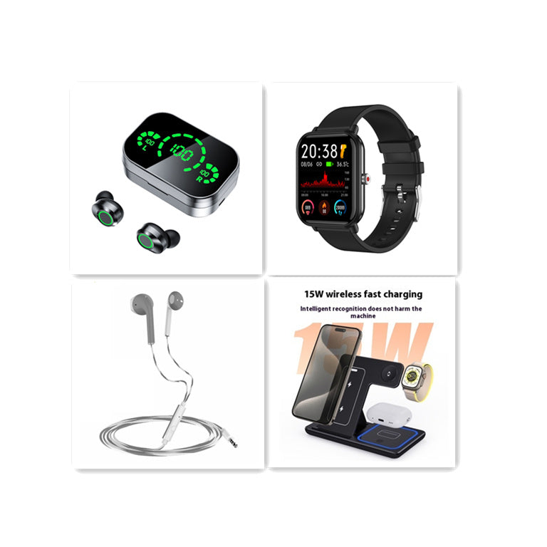 YD03 TWS Wireless Bluetooth-Compatible Headset – In-Ear, Large Screen, Smart Digital Display, Breathing Light