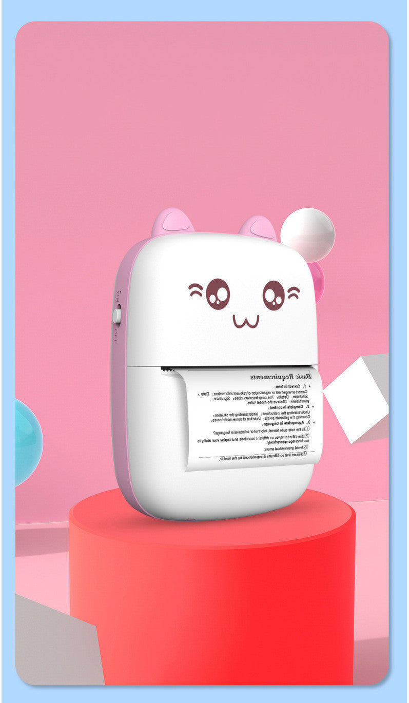 Portable Mini Bluetooth WiFi Printer – Mobile Phone Photo, Title, Note, Hot Print Pocket Student Error Label Printer (New Wrong Printer)