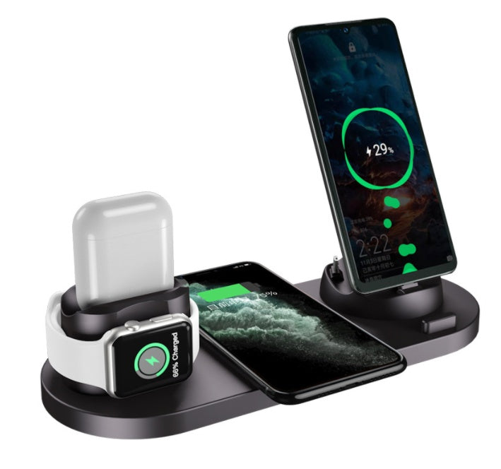 Wireless Charger For iPhone – 6 in 1 Fast Charging Dock Station, Fast Charging Pad For Phone & Watch