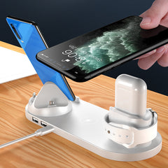 Wireless Charger For iPhone – 6 in 1 Fast Charging Dock Station, Fast Charging Pad For Phone & Watch