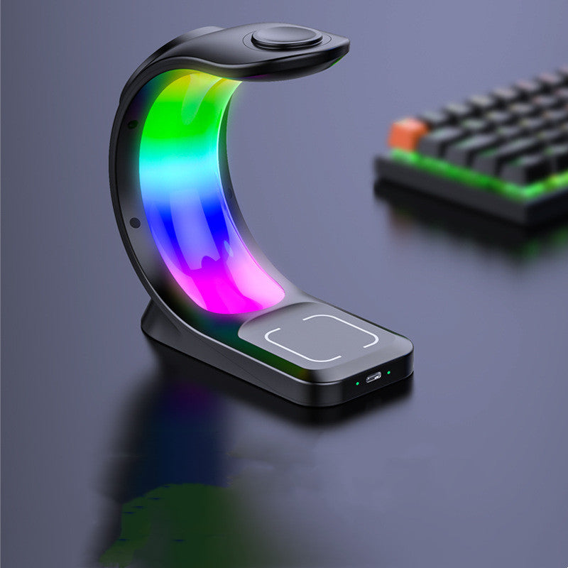 4 in 1 Magnetic Wireless Charger Fast Charging Station for iPhone, Watch & AirPods Pro with Atmosphere Light