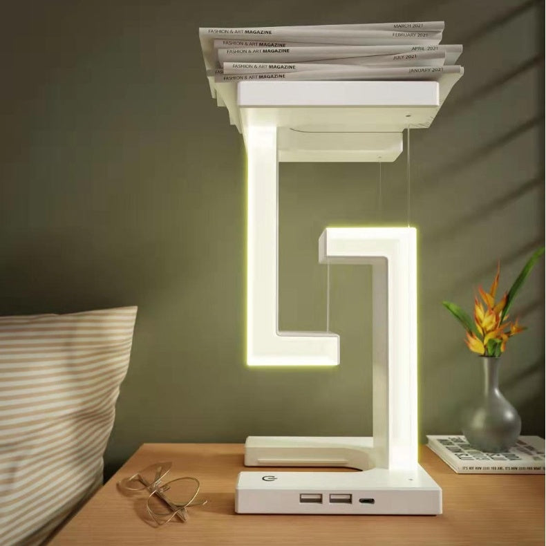 Creative Floating Balance Lamp – Smartphone Wireless Charging Suspension Table Lamp for Home Bedroom
