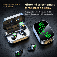 YD03 TWS Wireless Bluetooth-Compatible Headset – In-Ear, Large Screen, Smart Digital Display, Breathing Light